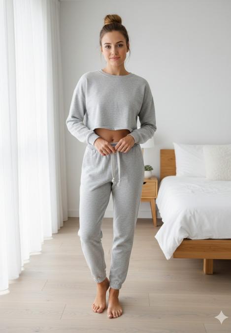 Pantaloni trening dama vatuiti interior,culoare gri,Engros